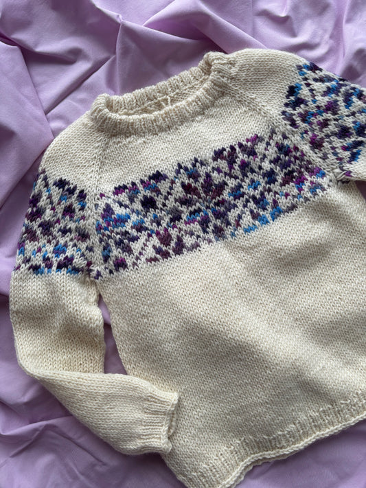 Nora Sweater Junior - Strikkekit / Naturhvid + Terrific Twos