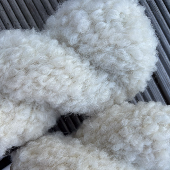 Teddy Bouclé / Naturhvid (ufarvet)