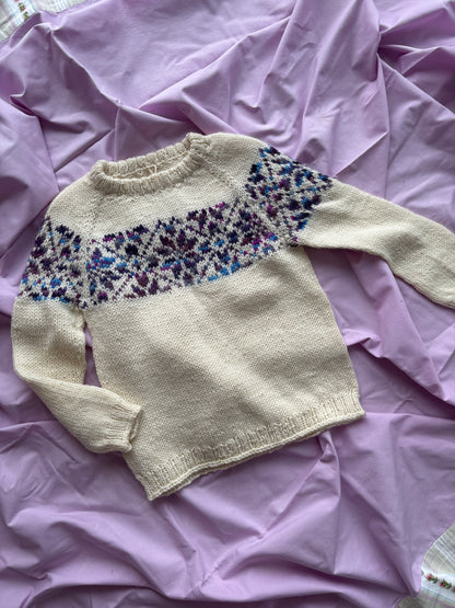 Nora Sweater Junior - Strikkekit / Naturhvid + Terrific Twos