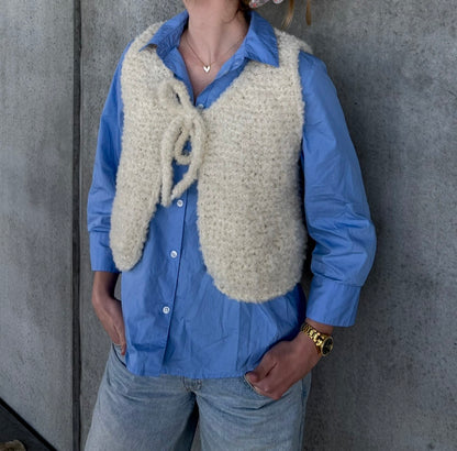 Be My Teddy Vest - strikkekit / Naturhvid (ufarvet)